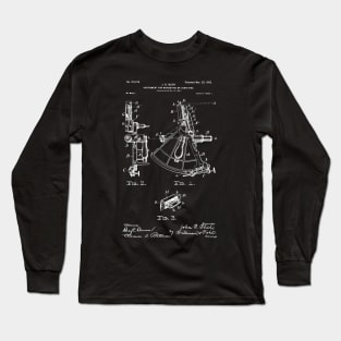 Sextant Patent - Sailing Patent - Sailor Gift Long Sleeve T-Shirt